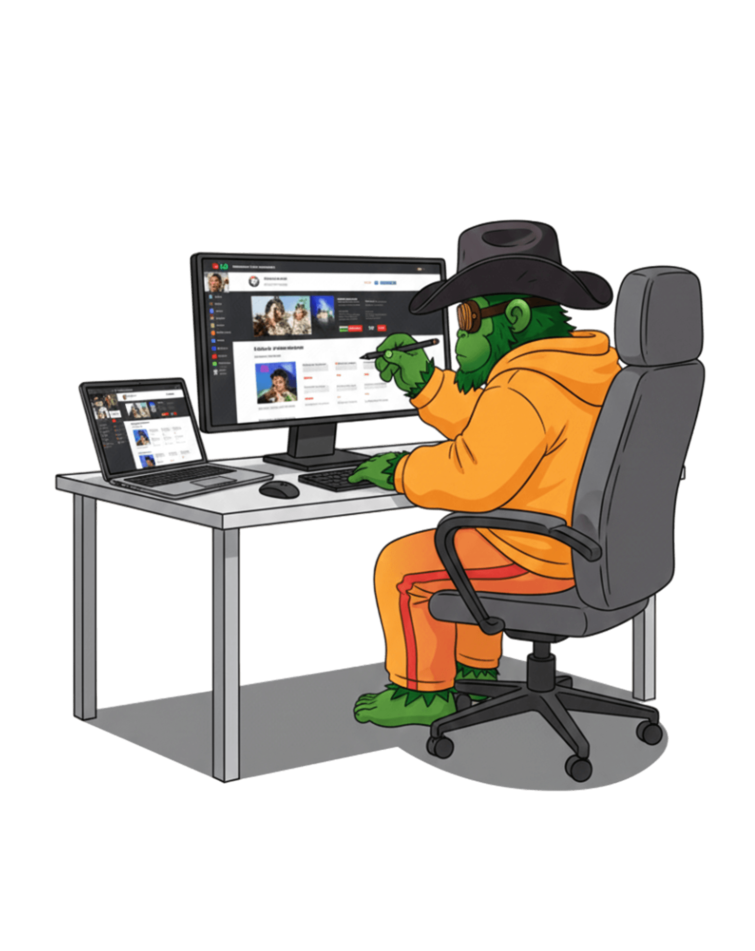 Bigfoot at the desk