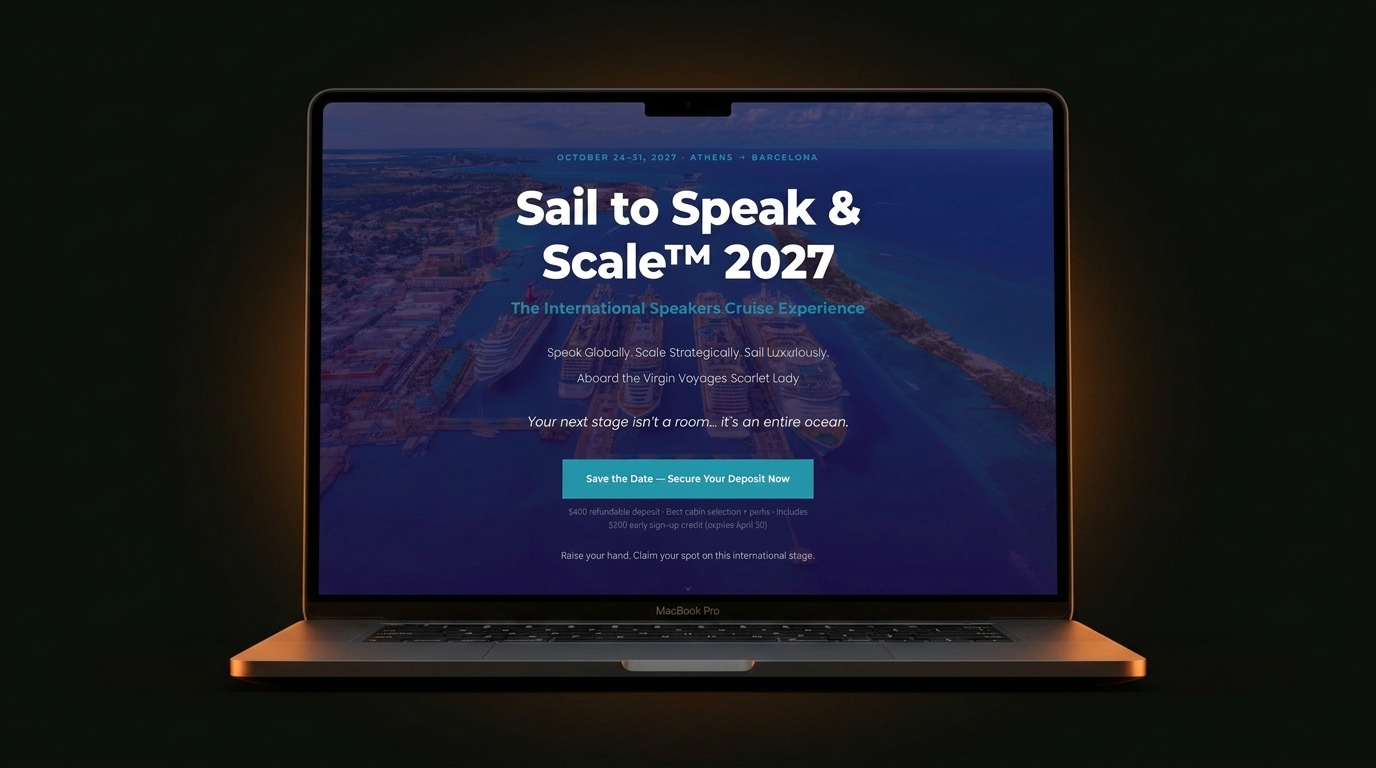 Sail to Speak & Scale 2027 website